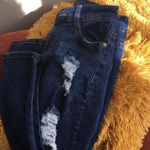 High Waisted Ripped Skinny Jeans